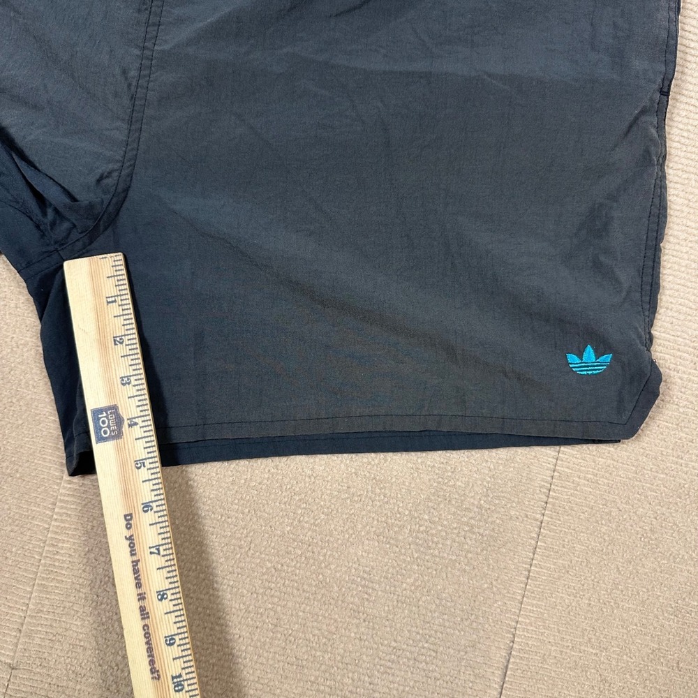Vintage 1984 Adidas Trefoil Swim Trunks Men XL (40) Gray Nylon 5" Inseam - Picture 10 of 11